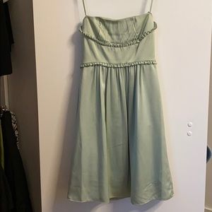 BCBG light jade green strapless sateen dress